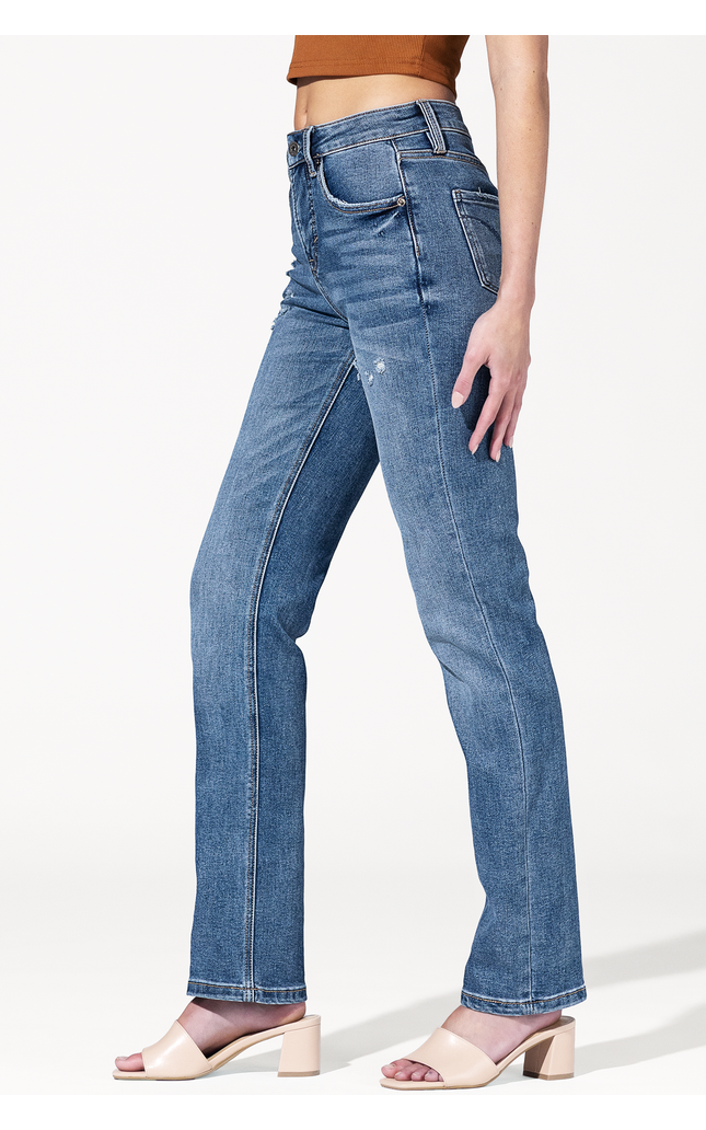 High Rise Slim Straight Leg Jean