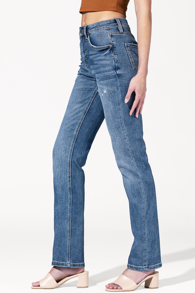 High Rise Slim Straight Leg Jean