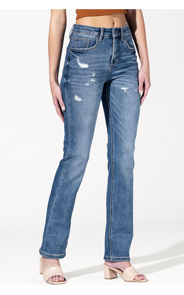 High Rise Slim Straight Leg Jean