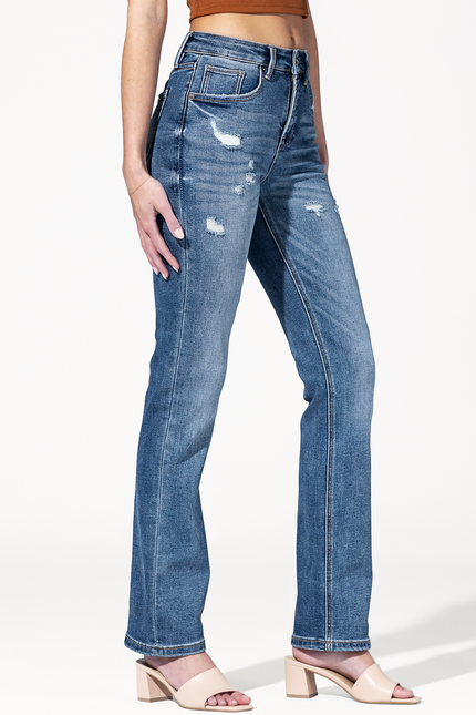 High Rise Slim Straight Leg Jean