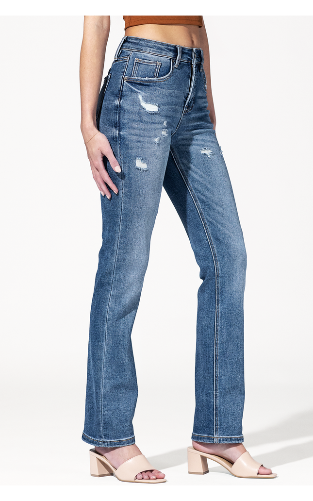 High Rise Slim Straight Leg Jean
