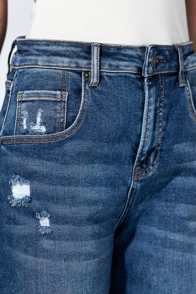 Super High Distressed Ankle Barrel Leg Jeans