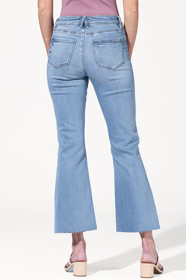 High Rise Tummy Tuck Cropped Flare Jeans