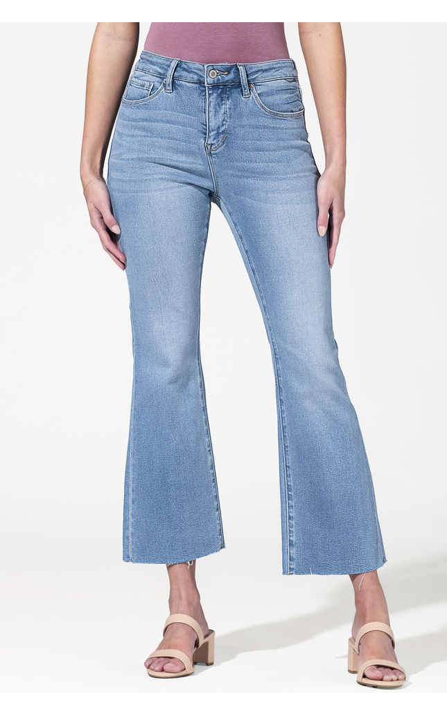 High Rise Tummy Tuck Cropped Flare Jeans