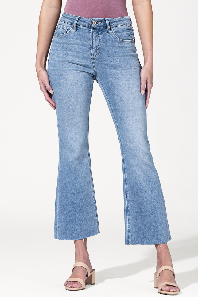 High Rise Tummy Tuck Cropped Flare Jeans