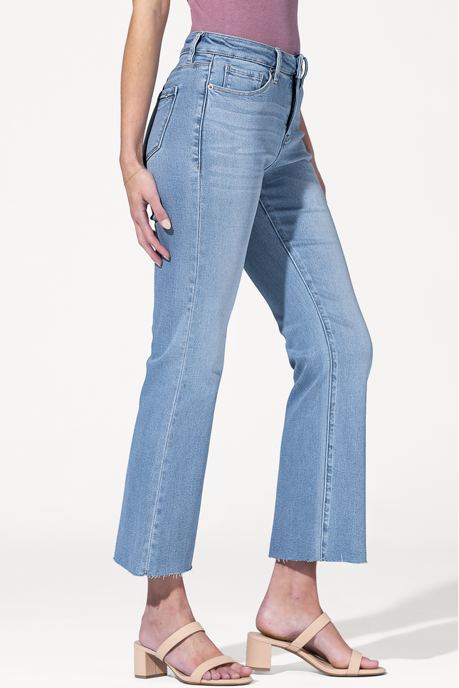 High Rise Tummy Tuck Cropped Flare Jeans
