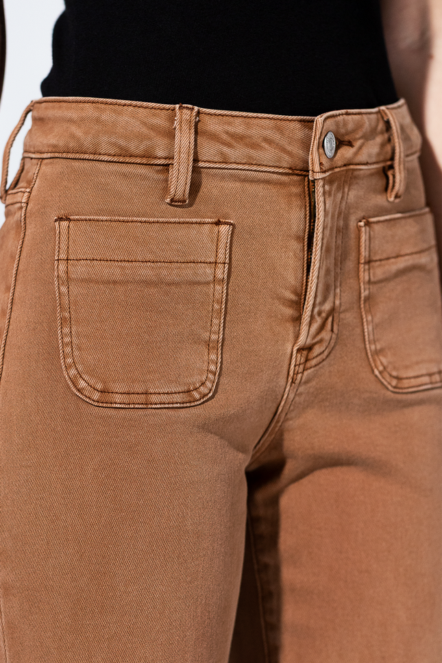 High Rise Cropped Jean with Fatigue Pockets