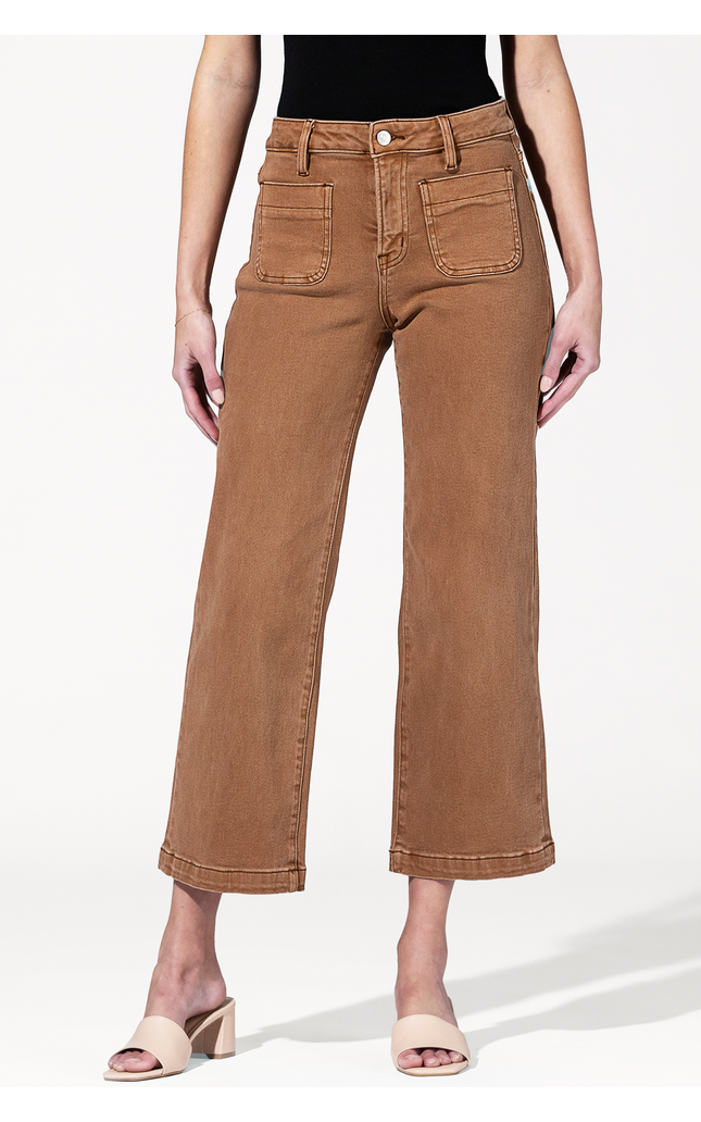 High Rise Cropped Jean with Fatigue Pockets