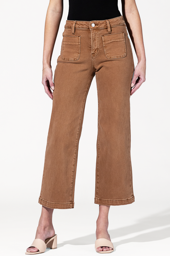 High Rise Cropped Jean with Fatigue Pockets