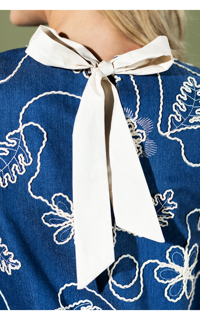 Nimes Thread Denim Mini Dress