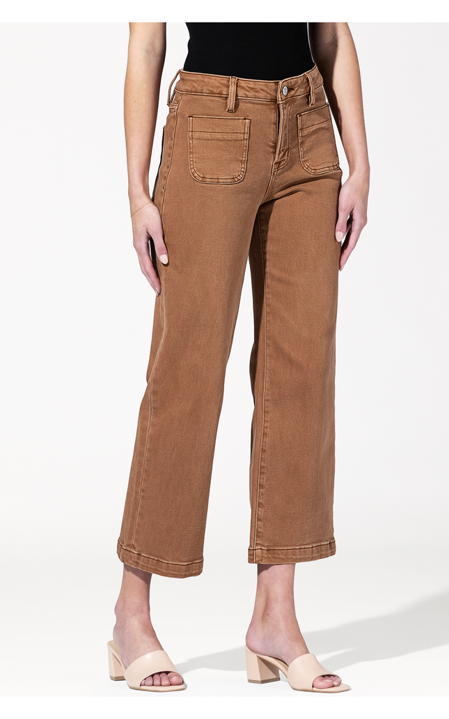 High Rise Cropped Jean with Fatigue Pockets