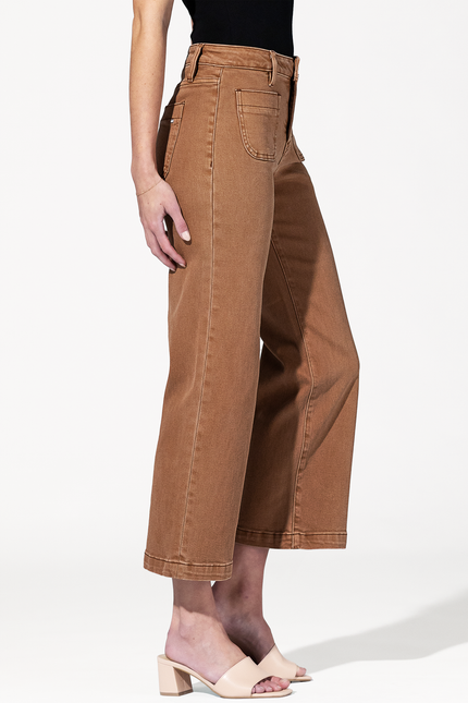 High Rise Cropped Jean with Fatigue Pockets