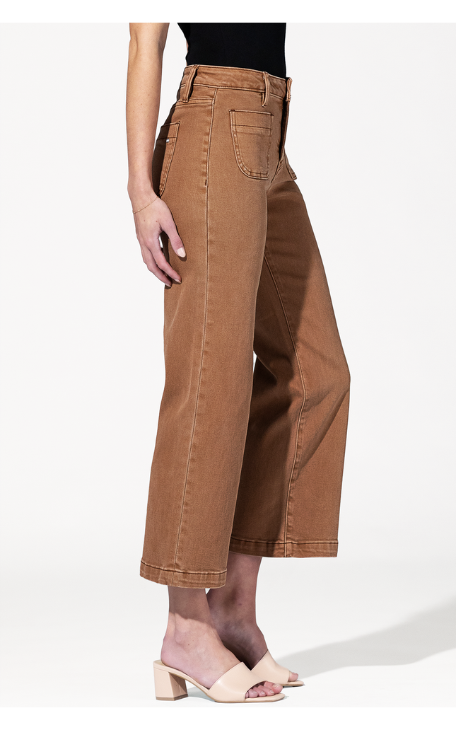 High Rise Cropped Jean with Fatigue Pockets