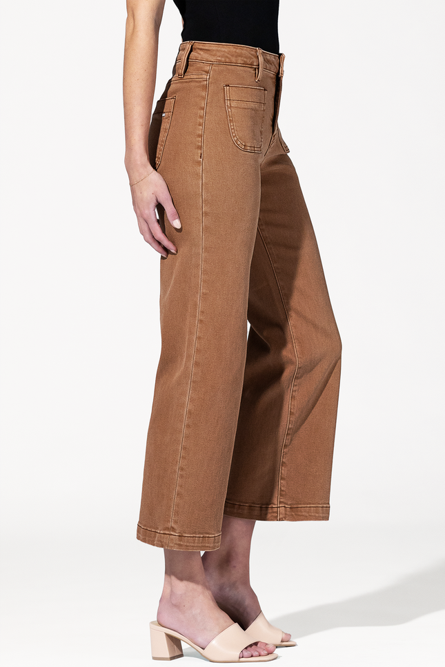 High Rise Cropped Jean with Fatigue Pockets