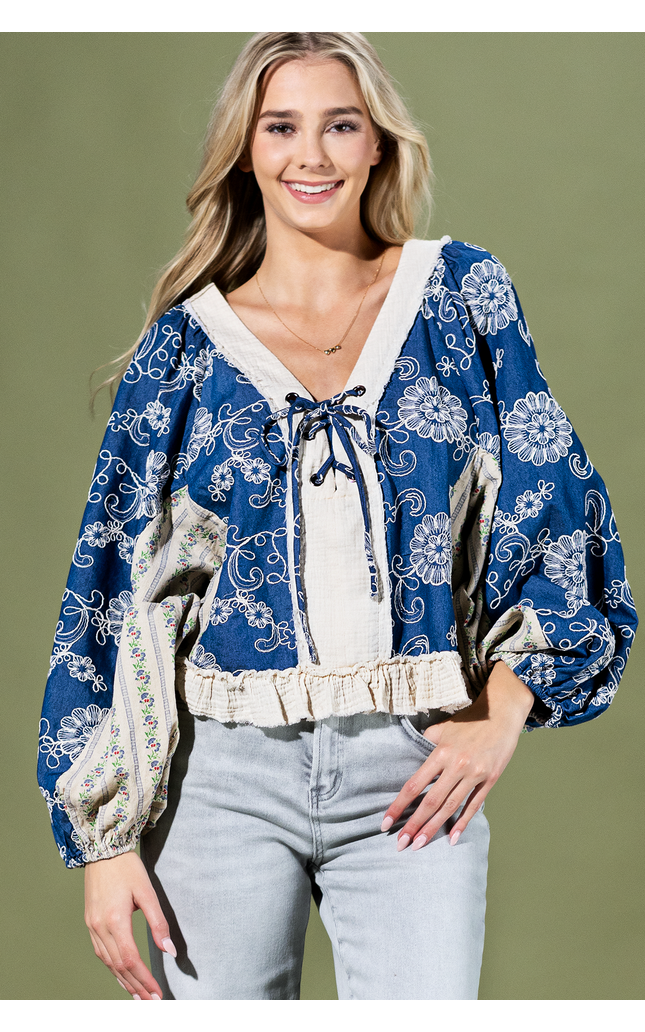 Wildflower Lace Floral Ruffle Top