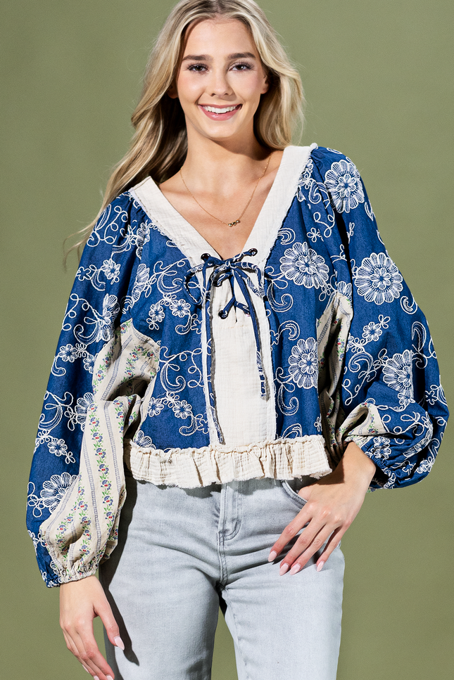 Wildflower Lace Floral Ruffle Top