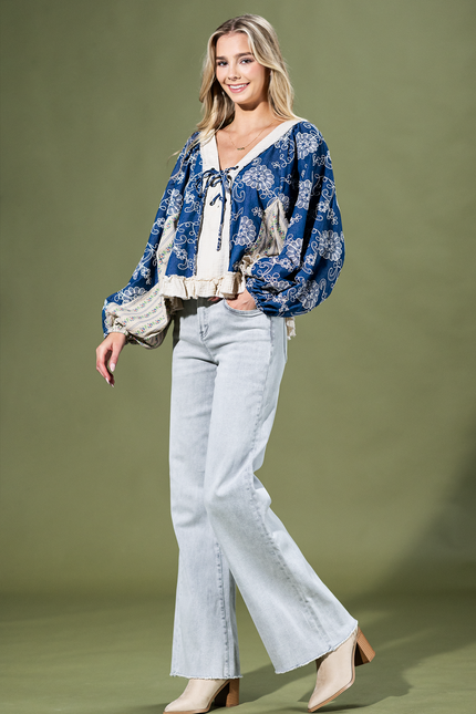 Wildflower Lace Floral Ruffle Top