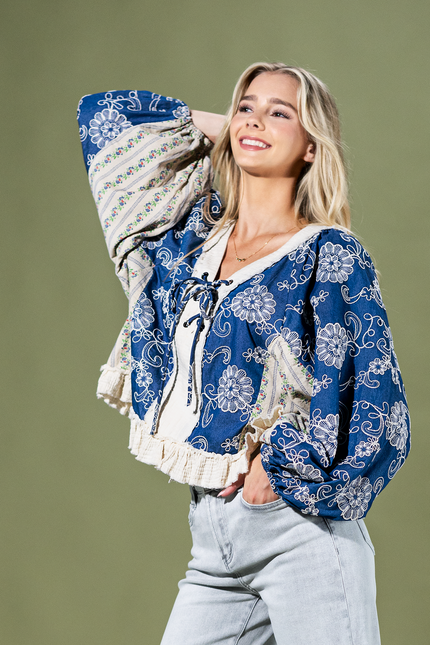 Wildflower Lace Floral Ruffle Top