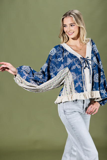 Wildflower Lace Floral Ruffle Top