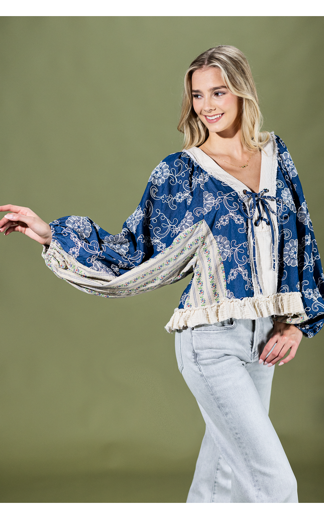 Wildflower Lace Floral Ruffle Top