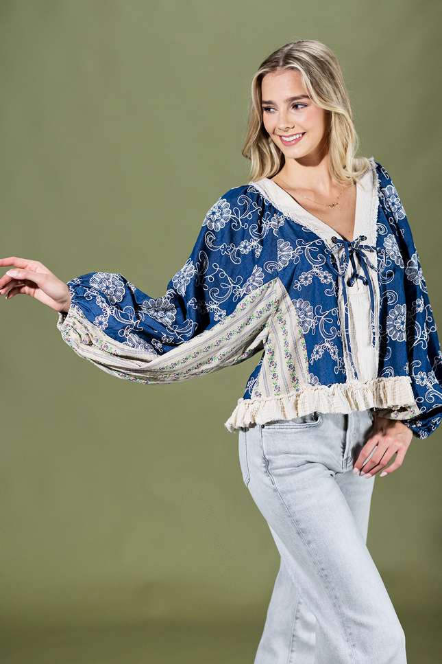 Wildflower Lace Floral Ruffle Top