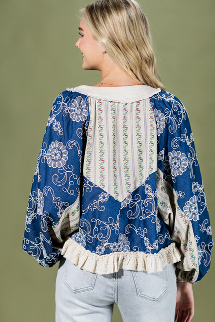 Wildflower Lace Floral Ruffle Top