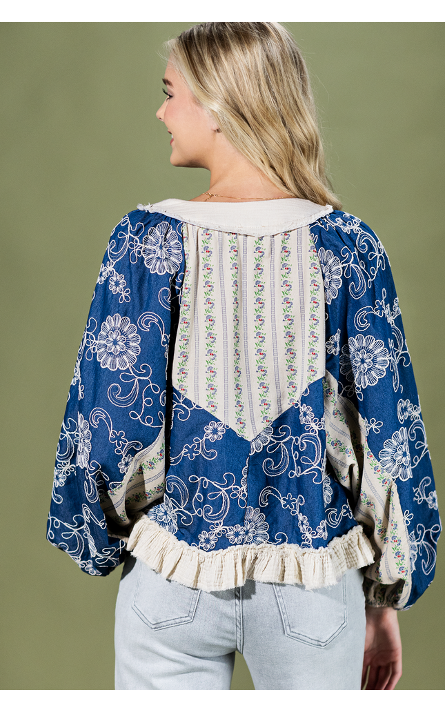 Wildflower Lace Floral Ruffle Top