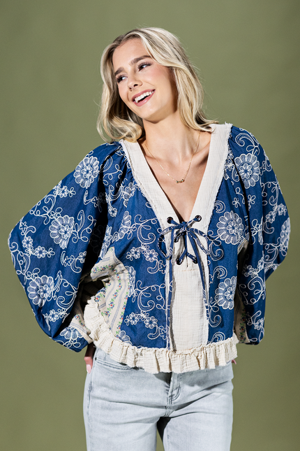 Wildflower Lace Floral Ruffle Top