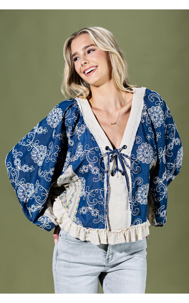 Wildflower Lace Floral Ruffle Top