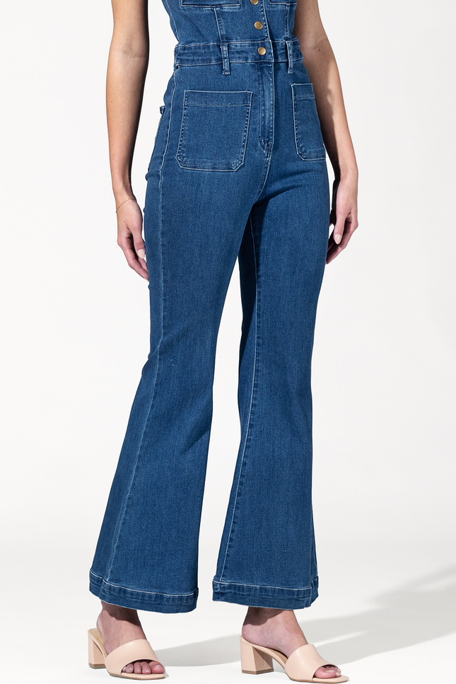 Farrah Flared Denim Jumpsuit