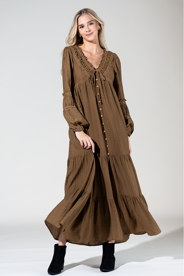 Paloma Balloon-Sleeve Maxi Dress