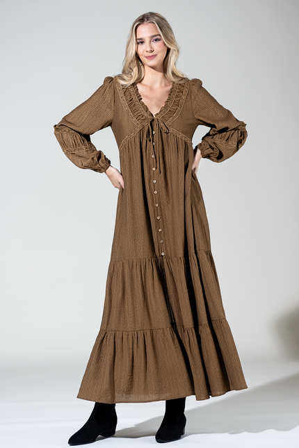 Paloma Balloon-Sleeve Maxi Dress