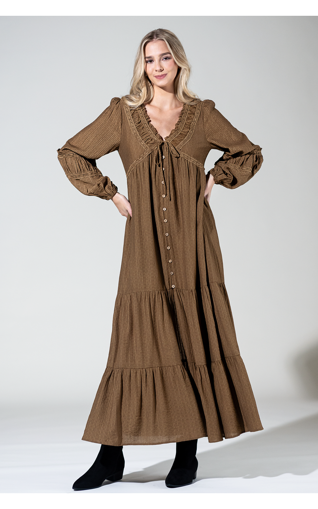 Paloma Balloon-Sleeve Maxi Dress