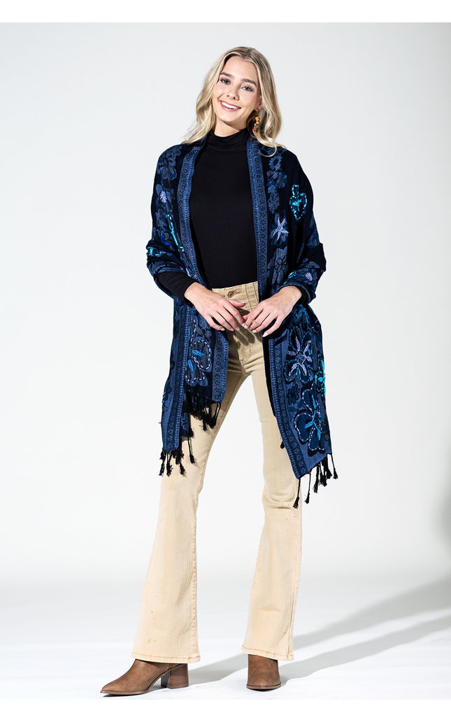 Anchorage Wool Embroidered Scarf