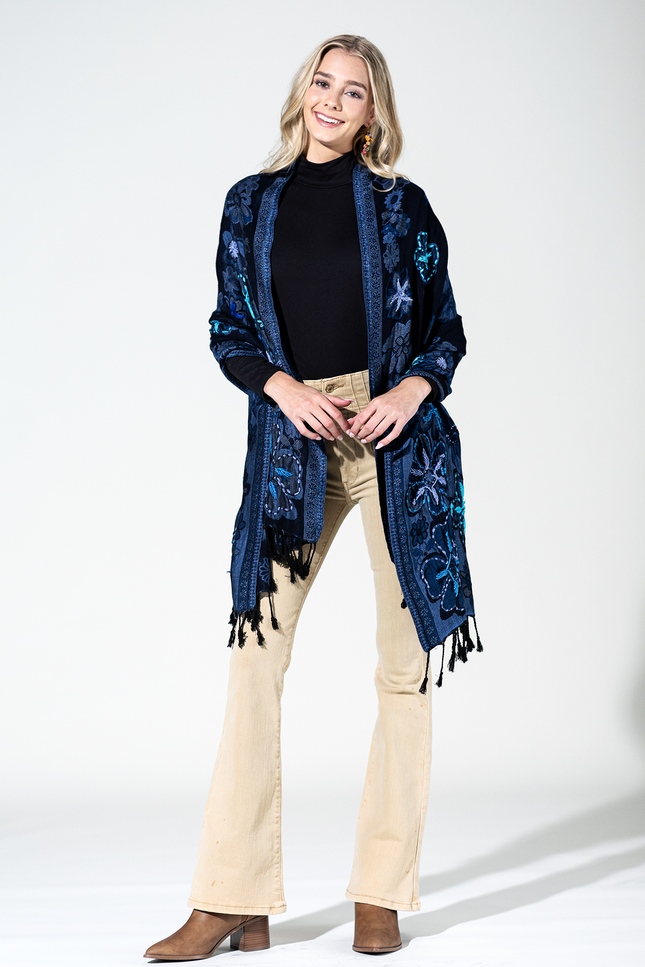 Anchorage Wool Embroidered Scarf