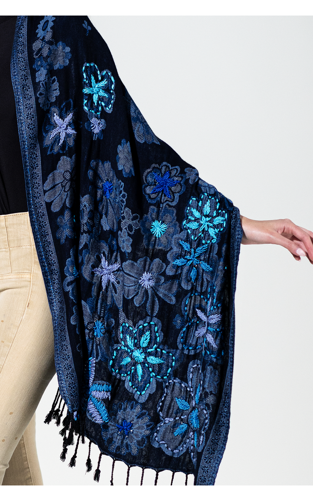 Anchorage Wool Embroidered Scarf