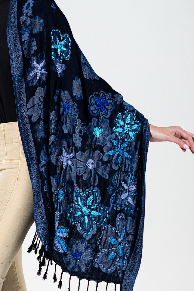 Anchorage Wool Embroidered Scarf