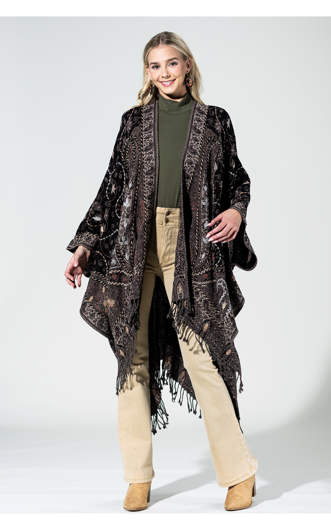 Wool Vintage Khaki Ruana