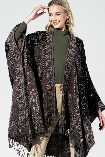 Wool Vintage Khaki Ruana