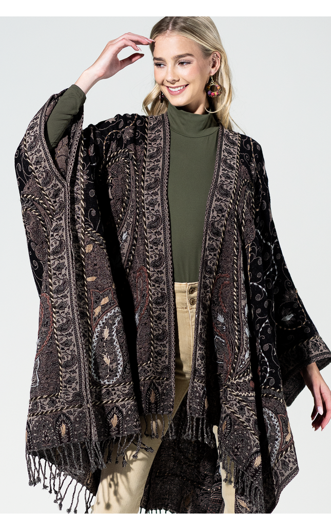 Wool Vintage Khaki Ruana