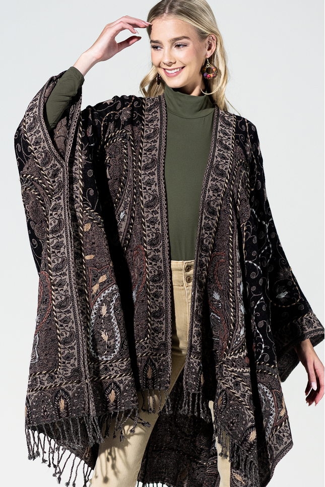 Wool Vintage Khaki Ruana