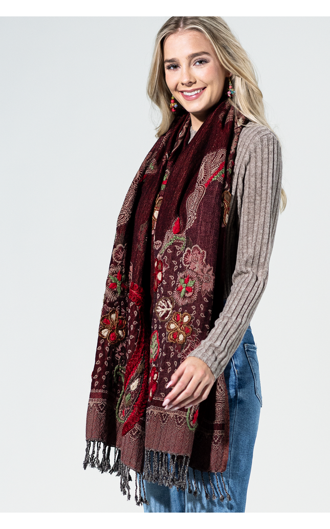 Moab Wool Embroidered Scarf