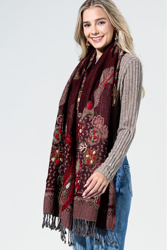 Moab Wool Embroidered Scarf