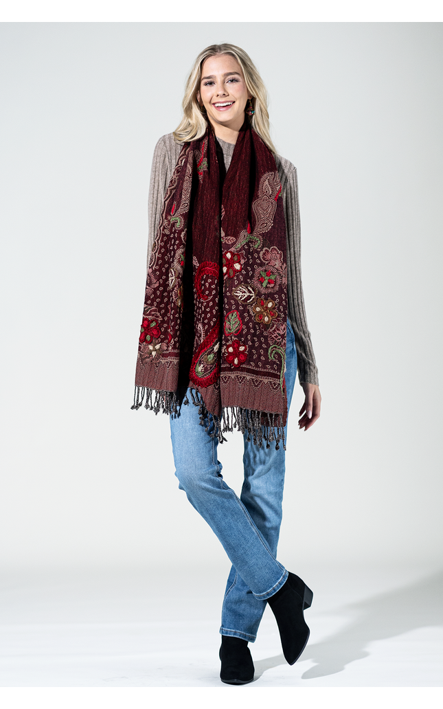 Moab Wool Embroidered Scarf
