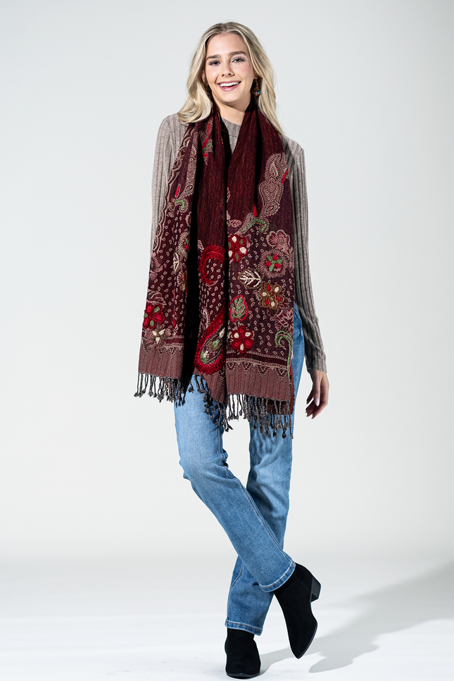 Moab Wool Embroidered Scarf