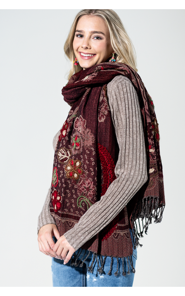Moab Wool Embroidered Scarf