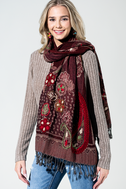 Moab Wool Embroidered Scarf