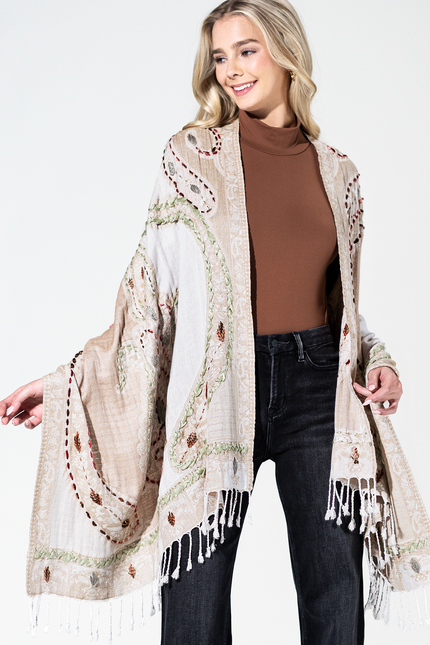 Telluride Embroidered Viscose Scarf