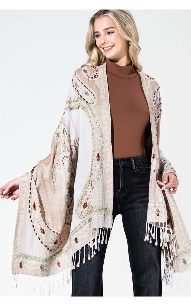 Telluride Embroidered Viscose Scarf