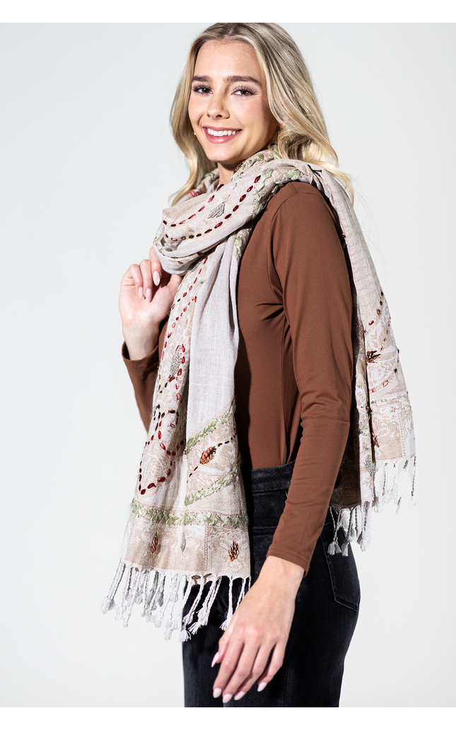 Telluride Embroidered Viscose Scarf